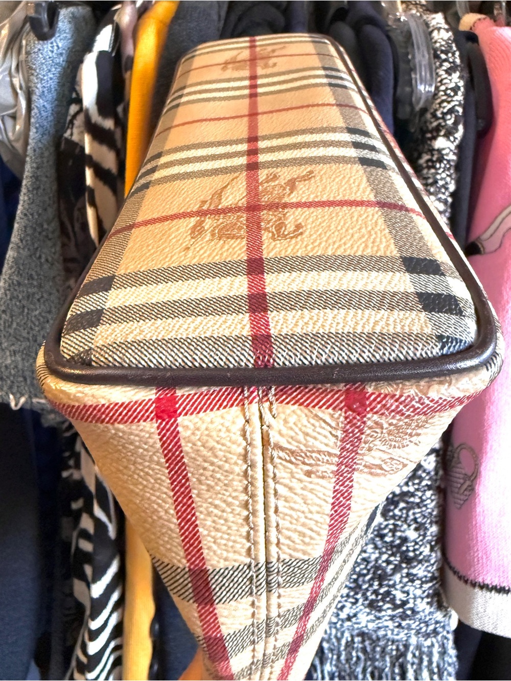 Authentic Burberry London Nova Check Coated Canvas Haymarket Tote Ittivgro58cal - Picture 9 of 13